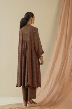 The Whirling Dance HandinBlock Printed Pants In Brown And Green -Africans Shop b 45174