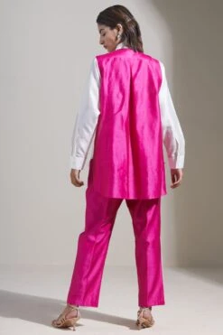 Wine Color Block Shirt With Pants -Africans Shop b 46694