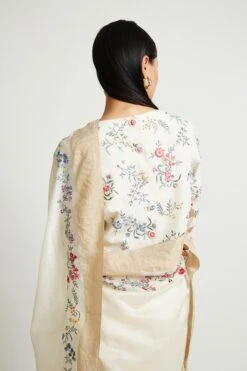 Ecru Lamium Embroidered Blouse -Africans Shop b 64180