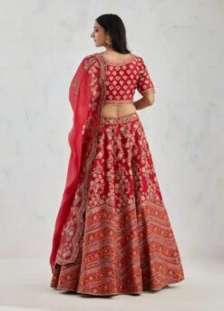 Red Cheverone Lehenga Set -Africans Shop b 65559
