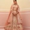 Peach Organza Lehenga Set -Africans Shop bm0441