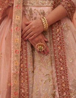 Peach Organza Lehenga Set 14 Peach Organza Lehenga Set -Africans Shop bm0446