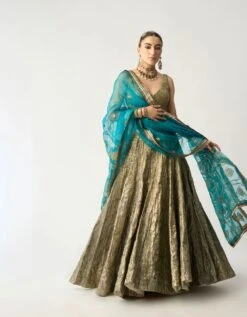 Ferhia Dupatta Ferozi Lehenga Set -Africans Shop c0012