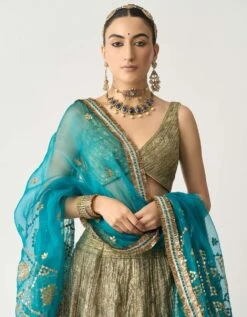 Ferhia Dupatta Ferozi Lehenga Set -Africans Shop c0013