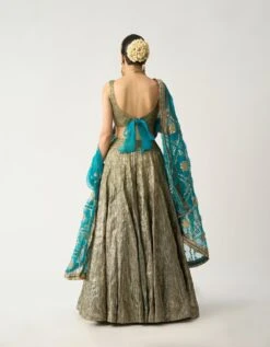 Ferhia Dupatta Ferozi Lehenga Set -Africans Shop c001b