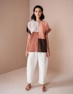 Color Blocked Shirt Set