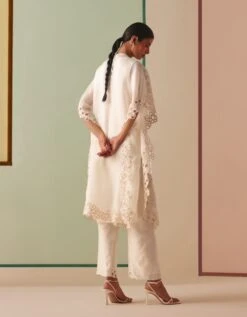 Ivory Sheer Applique Tulip Pants -Africans Shop cfs23kp21b