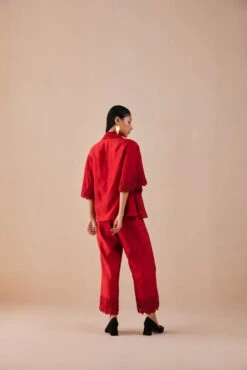 Red Poppy Applique Shirt 11 Red Poppy Applique Shirt -Africans Shop cfw22t06b