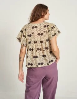 Floral Puff Sleeve Shirt -Africans Shop crowss2421b 1