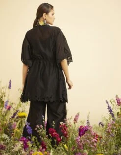 Black Cutwork Culottes Pants -Africans Shop css23p17b