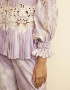 Lilac Tie-Dye Pleated Shirt -Africans Shop css23t382