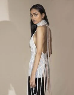 Opal High Collar Halter Neck Short Dress -Africans Shop d04b