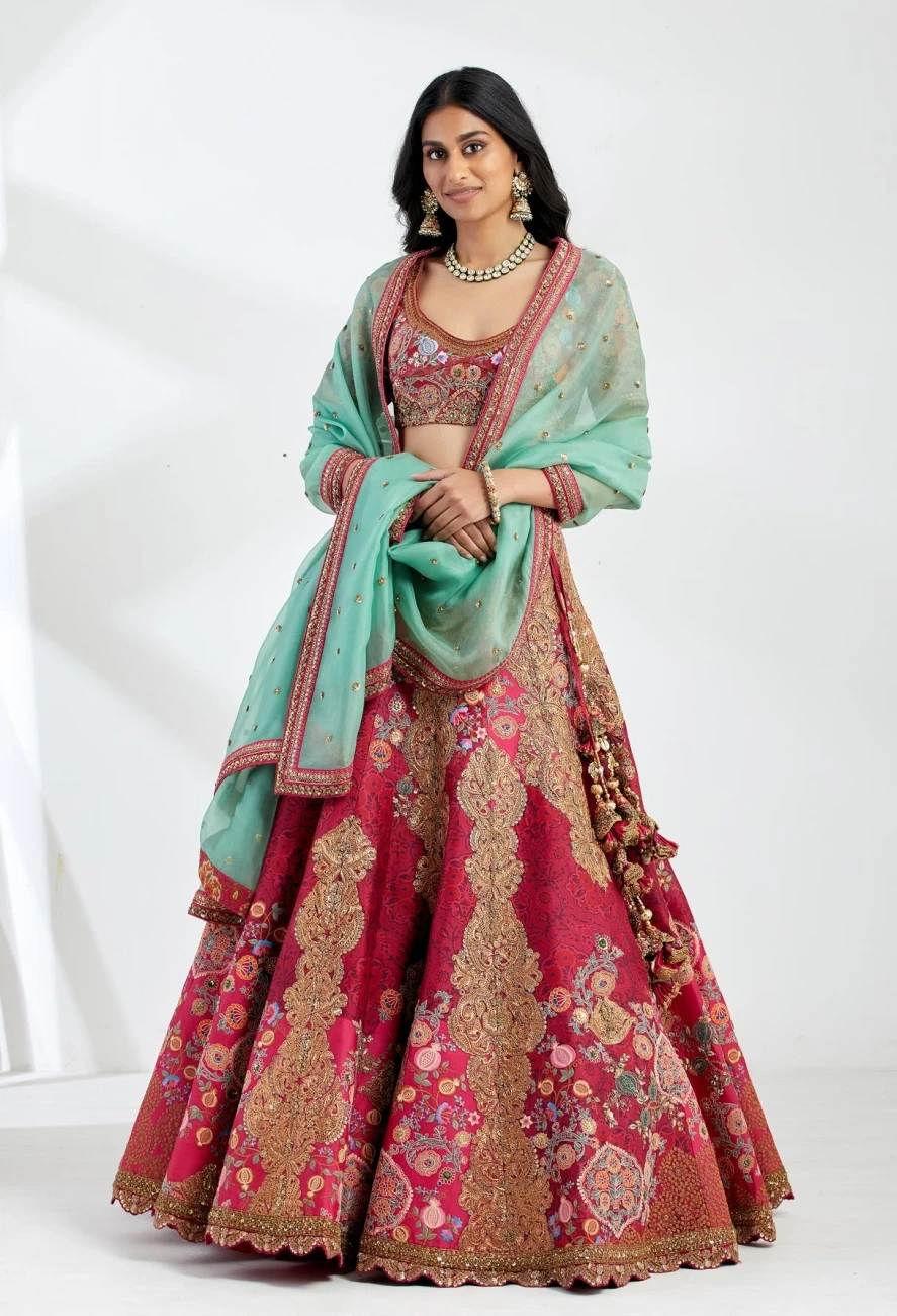 Pink Lehenga Set In Chanderi 4 Pink Lehenga Set In Chanderi - Image 2