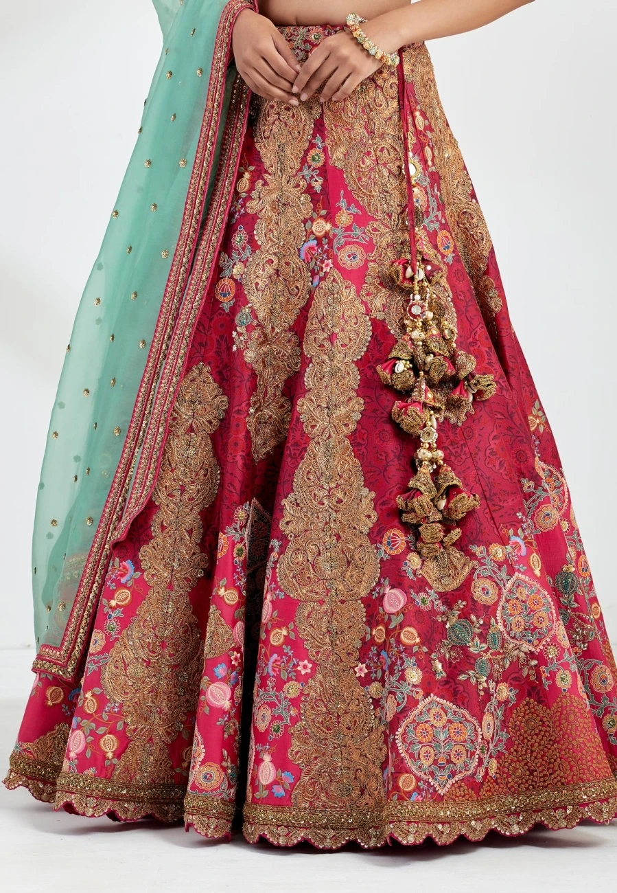 Pink Lehenga Set In Chanderi 7 Pink Lehenga Set In Chanderi - Image 5