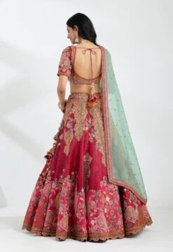Pink Lehenga Set In Chanderi 13 Pink Lehenga Set In Chanderi -Africans Shop dac659magenta b