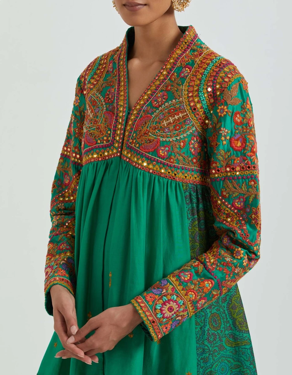 Meena Green Short Peplum With Pants Set 6 Meena Green Short Peplum With Pants Set - Image 4