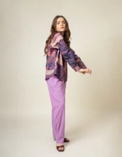 Purple Earo Printed Shirt 12 Purple Earo Printed Shirt -Africans Shop dl24sh0024