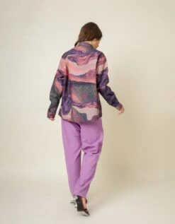 Purple Earo Printed Shirt 15 Purple Earo Printed Shirt -Africans Shop dl24sh002b