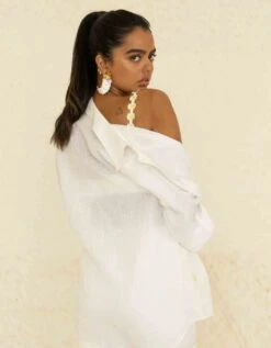 White Daisy Resort Shirt -Africans Shop drshwh3