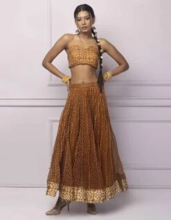 Batik Printed Muddy Yellow Bustier