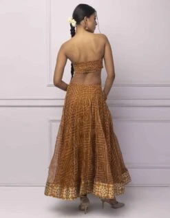 Batik Printed Muddy Yellow Bustier -Africans Shop ekkabstrmy1b