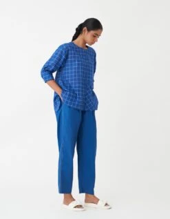 Electric Blue Front Pocket Shirt -Africans Shop f23s013