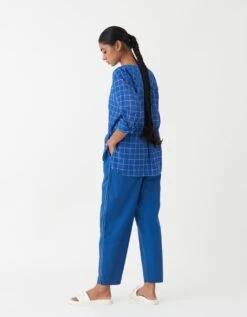 Electric Blue Front Pocket Shirt -Africans Shop f23s01b