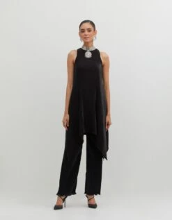 Black Pleated Pant