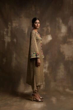 Pushkar Gold Kurta With Dhoti And Blouse -Africans Shop kka41 2