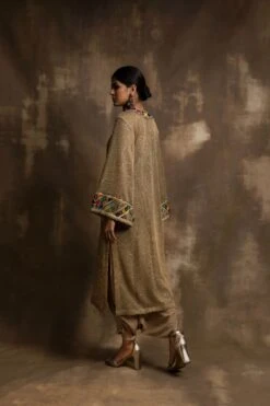 Pushkar Gold Kurta With Dhoti And Blouse -Africans Shop kka41 b