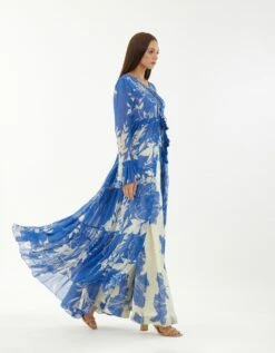 White And Blue Floral Pants -Africans Shop kofw220132