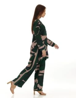 Green And Off White Floral Kurta Shirt -Africans Shop kofw230413 1