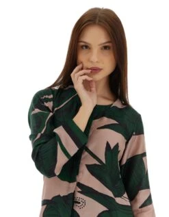 Green And Off White Floral Kurta Shirt -Africans Shop kofw230414 1