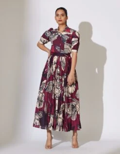 Brown And Off White Floral Shirt