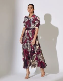 Brown And Off White Floral Shirt -Africans Shop kofw231044 1