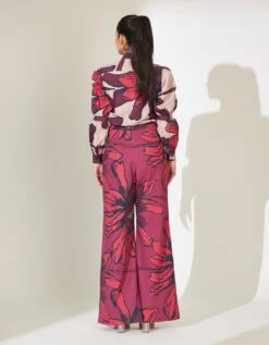 Beige And Maroon Floral Bow Tie Shirt -Africans Shop kofw23126b