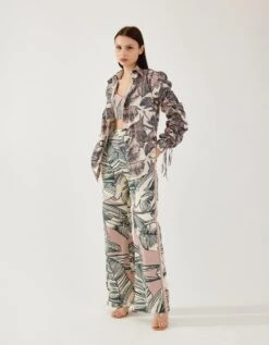 White And Pink Floral Shirt