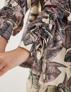 White And Pink Floral Shirt -Africans Shop kolfw0605