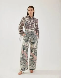 White And Pink Floral Shirt -Africans Shop kolfw0606