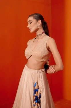 Beige Dori Embroidered Lehenga Set -Africans Shop ln131beige4