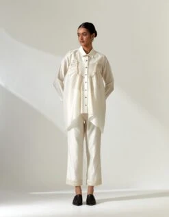 Lingura Shirt Set In Ivory