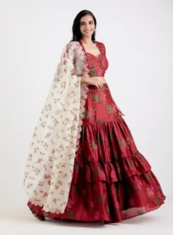 Maroon Ushma Lehenga Set -Africans Shop m10 2
