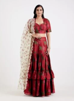 Maroon Ushma Lehenga Set -Africans Shop m10 3