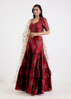 Maroon Ushma Lehenga Set -Africans Shop m10 4