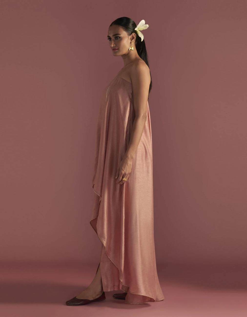 Salmon Paan-Patti High-Low Tube Top Set 4 Salmon Paan-Patti High-Low Tube Top Set - Image 2