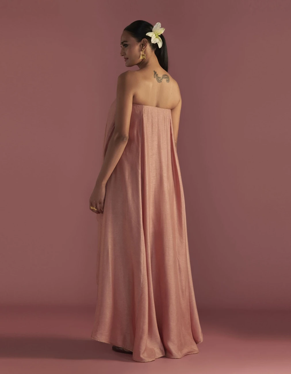 Salmon Paan-Patti High-Low Tube Top Set 7 Salmon Paan-Patti High-Low Tube Top Set - Image 5