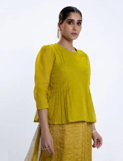 Metallic Shore Blouse In Lime