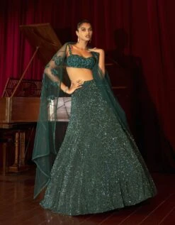 Dark Green Gillian Lehenga Set