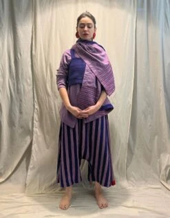 Purple And Navy Dropa Pants -Africans Shop milldro3