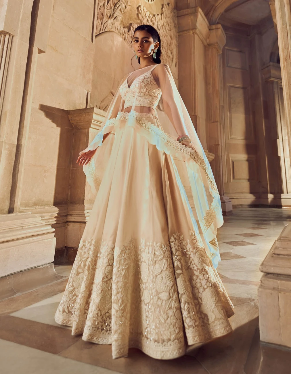 Nude Pink Mir Hand Embellished Lehenga Set 4 Nude Pink Mir Hand Embellished Lehenga Set - Image 2